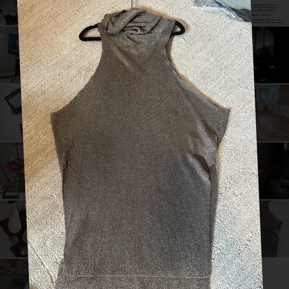 Mugler Gold Turtleneck Tanktop